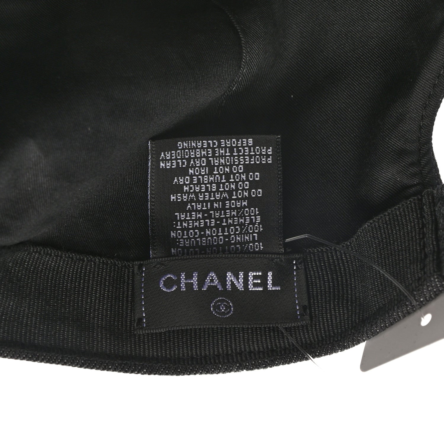 Chanel Cotton Sequin CC Cap Hat Black 8 of 8