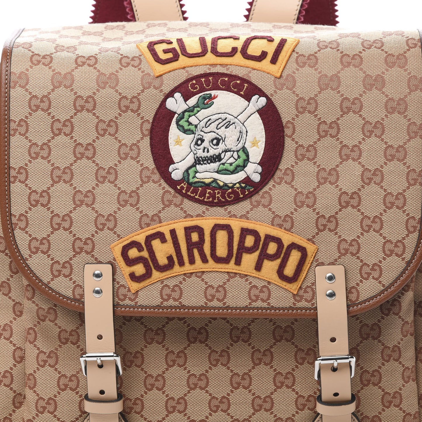Monogram Childrens Sciroppo Patch Backpack Beige