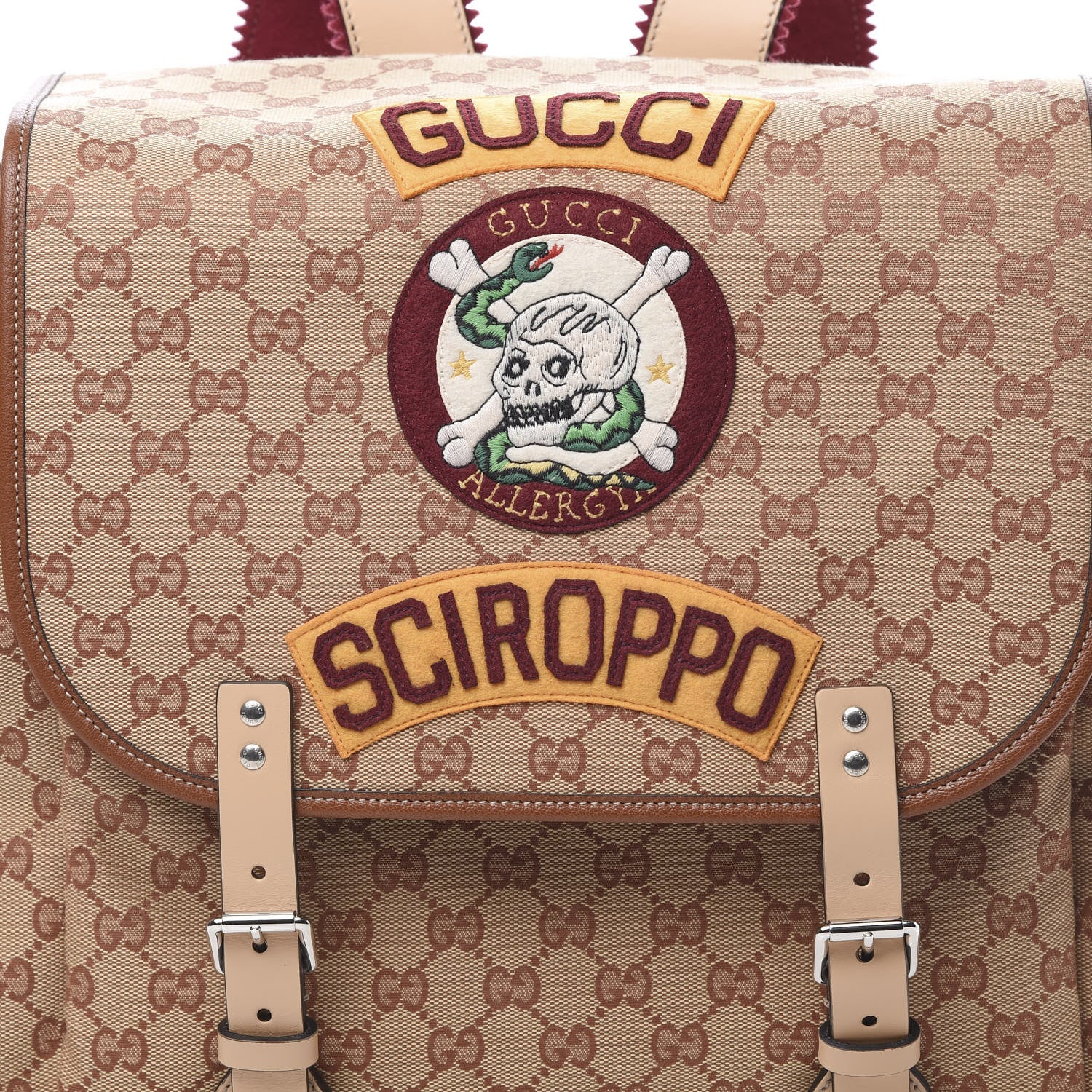 Gucci Monogram Childrens Sciroppo Patch Backpack Beige 6 of 8