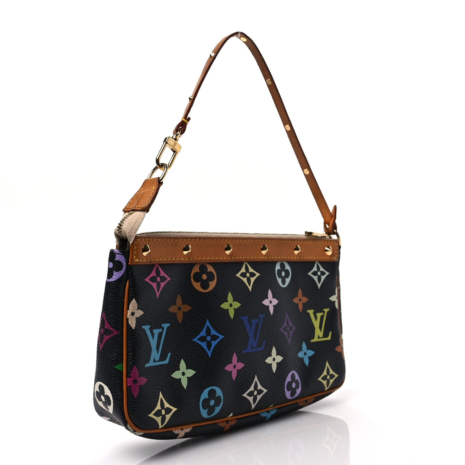 Louis Vuitton Monogram Multicolor Pochette Accessories Black 3 of 8