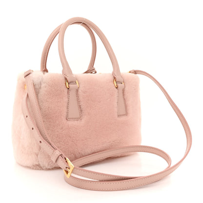 Prada Shearling Mini Galleria Double Zip Tote Orchidea 3 of 11