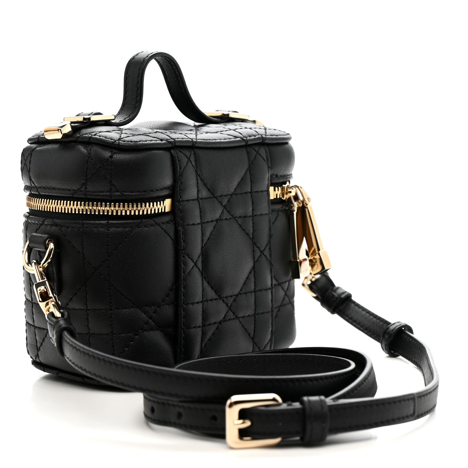 Christian Dior Lambskin Cannage Micro Lady Dior Vanity Case Black 3 of 12