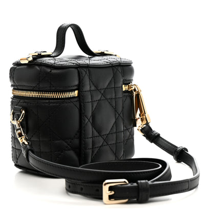 Christian Dior Lambskin Cannage Micro Lady Dior Vanity Case Black 3 of 12