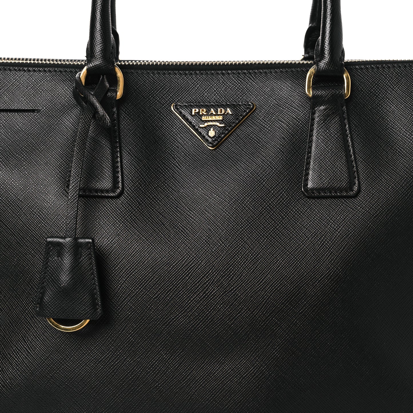 Saffiano Large Galleria Double Zip Tote Black