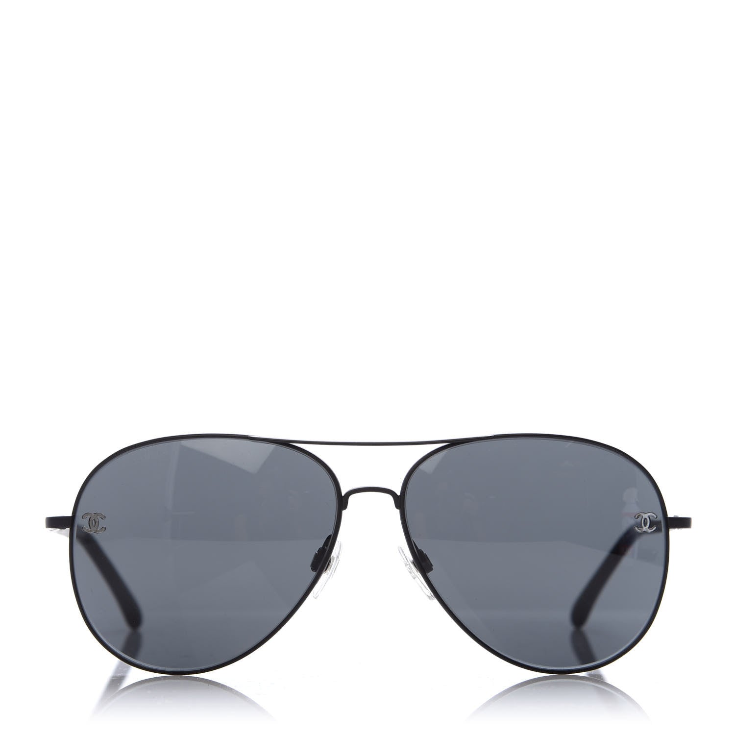 Chanel Metal Aviator CC Sunglasses 4189 T-Q Black 2 of 8