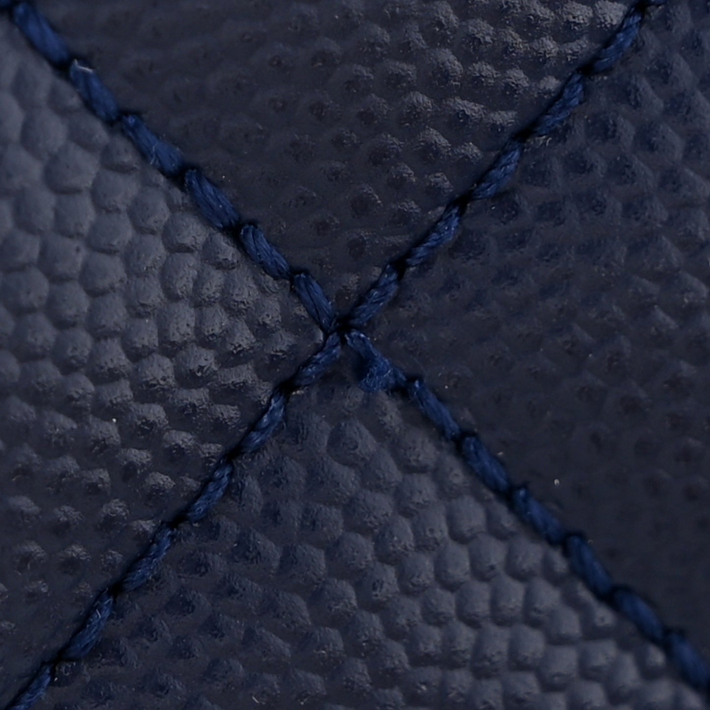 Grain De Poudre Textured Mixed Matelasse Triquilt Small Monogram Satchel Blue Charron