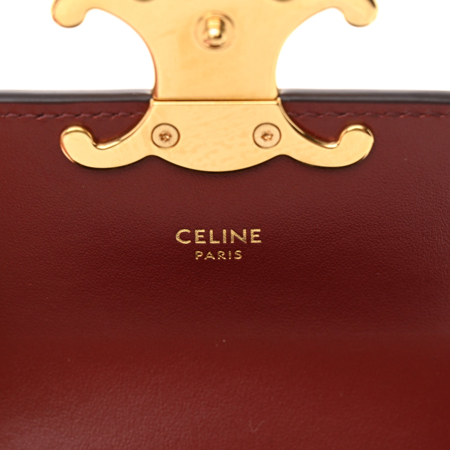 Celine Shiny Calfskin Mini Chain Claude Burgundy 6 of 10