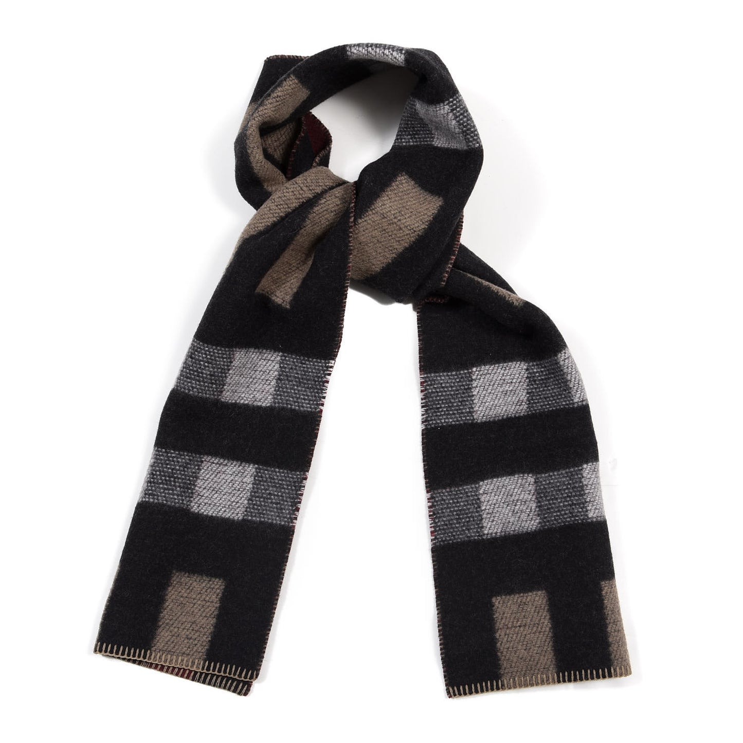 Wool Cashmere Half Mega Check Blanket Scarf House Check