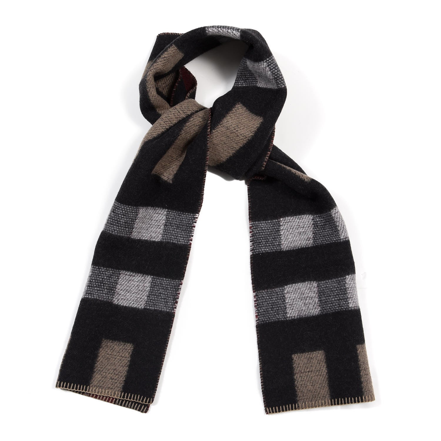 Burberry Wool Cashmere Half Mega Check Blanket Scarf House Check 1 of 4