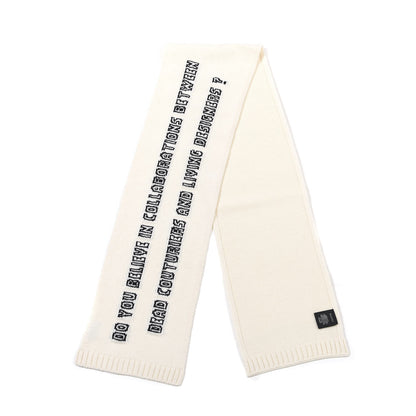 Gucci Wool Knit Fly Pig Scarf Ivory 2 of 4