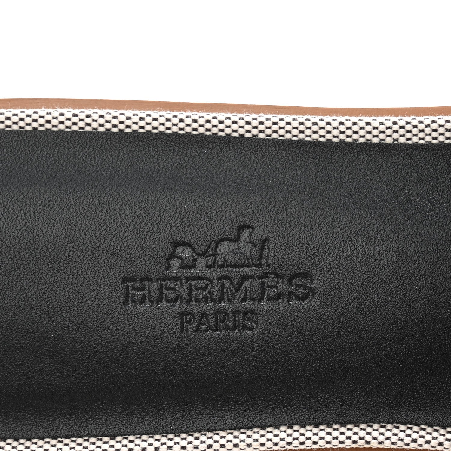 Hermes Canvas Calfskin Oran Sandals 38 Prunoir Black 8 of 10