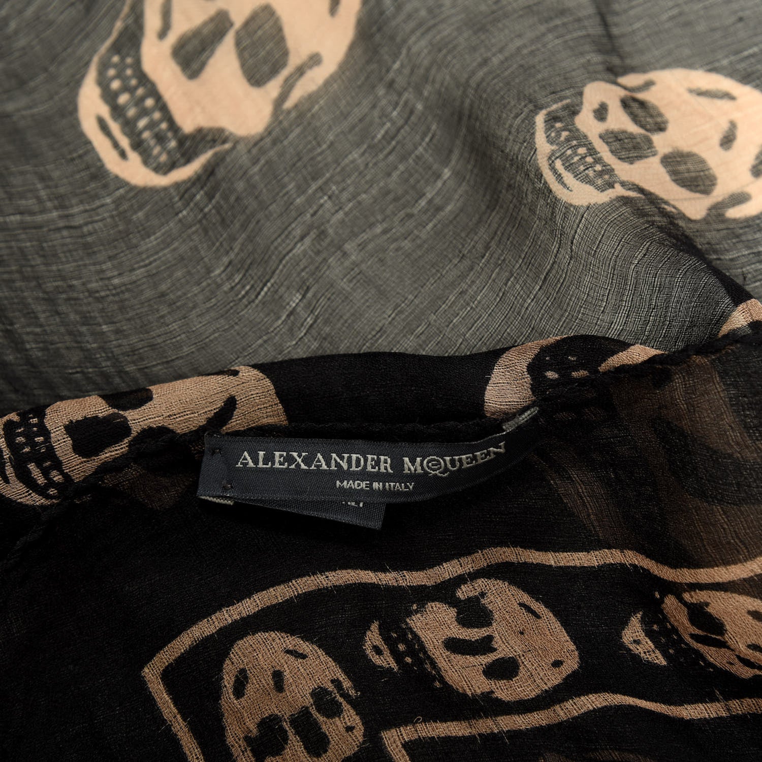 Alexander McQueen Silk Chiffon Skull Scarf Black Blush 3 of 3