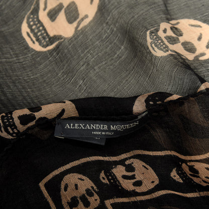 Alexander McQueen Silk Chiffon Skull Scarf Black Blush 3 of 3