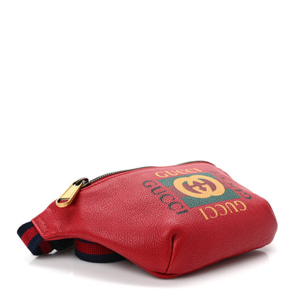 Gucci Grained Calfskin Small Logo Belt Bag Hibiscus Red 4 of 9