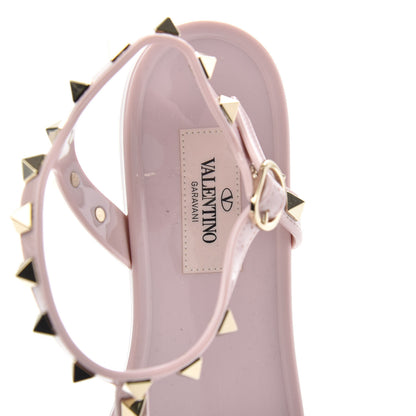 Valentino Garavani PVC Jelly Rockstud Caged Sandals 37 Water Rose 6 of 7