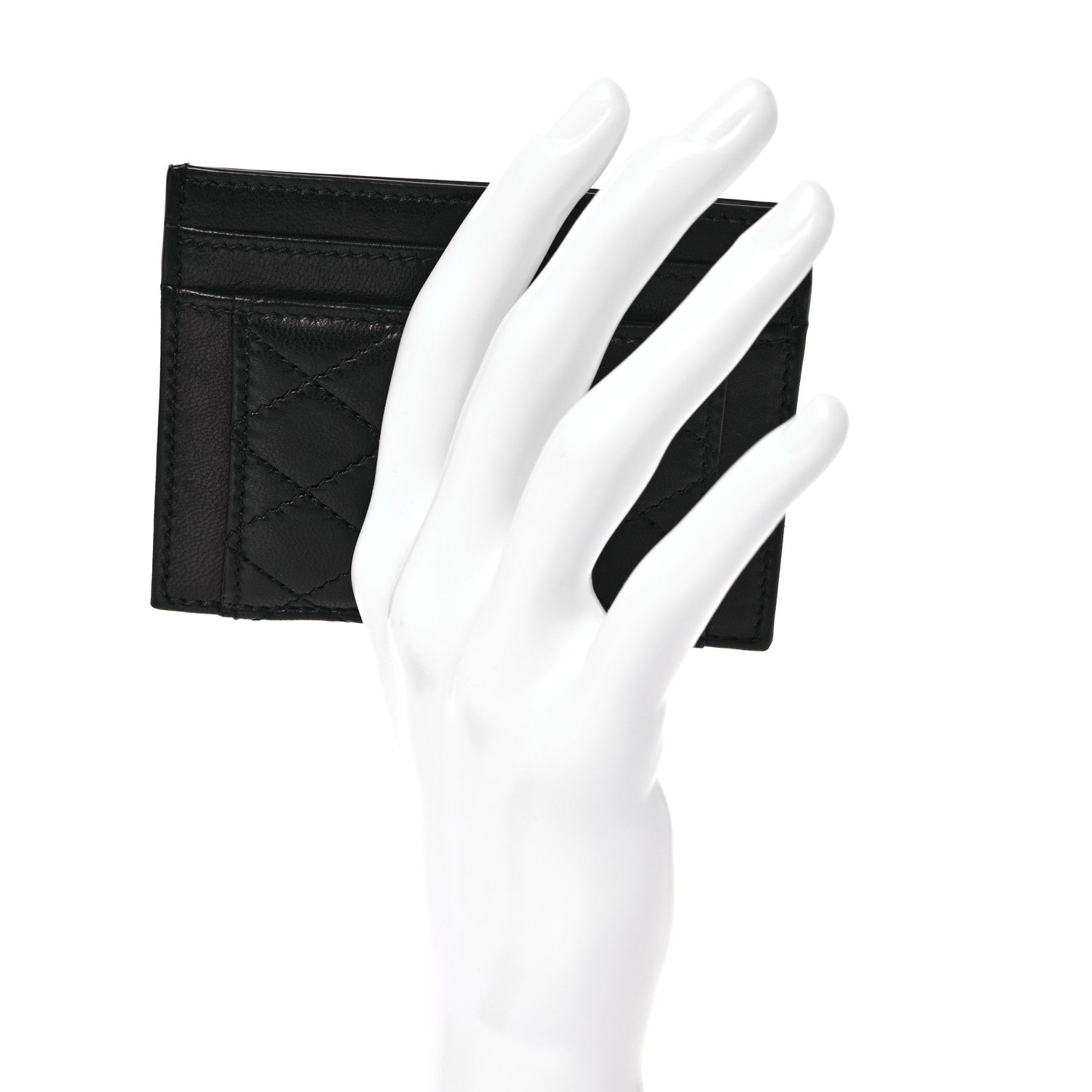 Saint Laurent Lambskin Quilted Gaby Credit Card Case Black 2 of 7