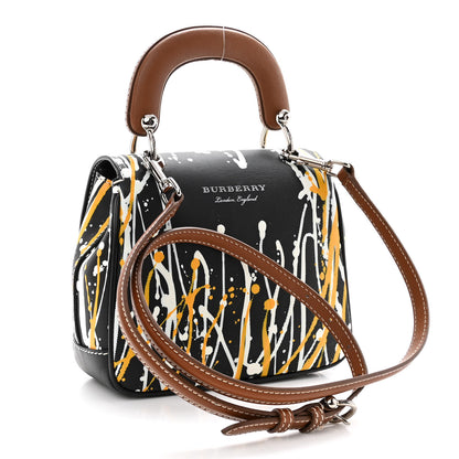 Burberry Trench Calfskin Splash Print Small DK88 Top Handle Bag Black 3 of 9