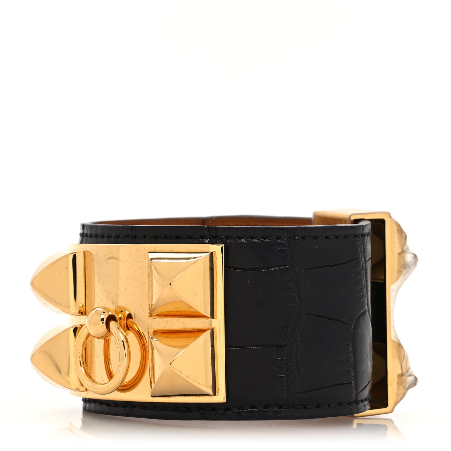 Shiny Alligator Collier de Chien CDC Bracelet S Black