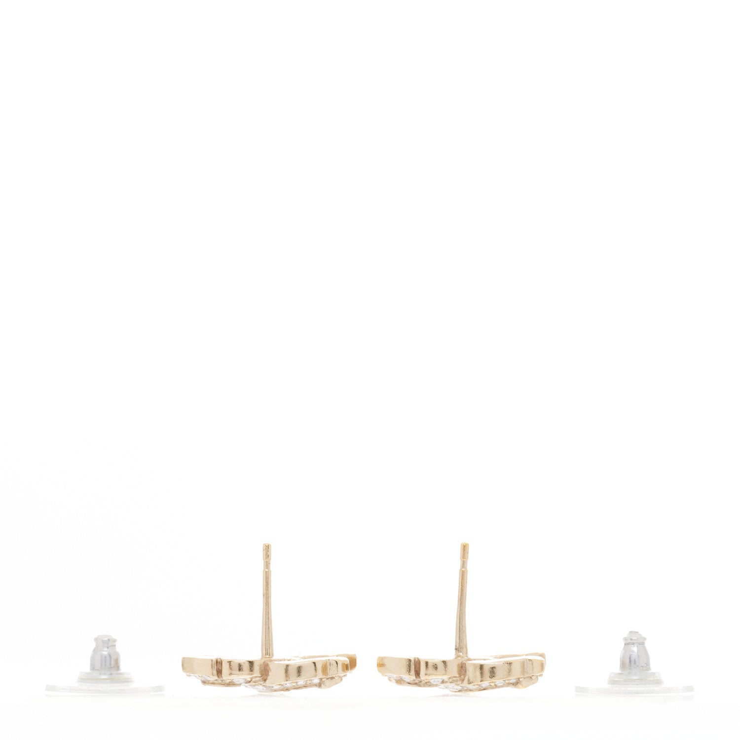 Chanel Crystal CC Earrings Gold 4 of 6