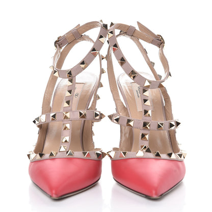 Valentino Garavani Calfskin Nappa Rockstud Ankle Strap 100mm Pumps 38 Deep Fuxia Poudre 2 of 12