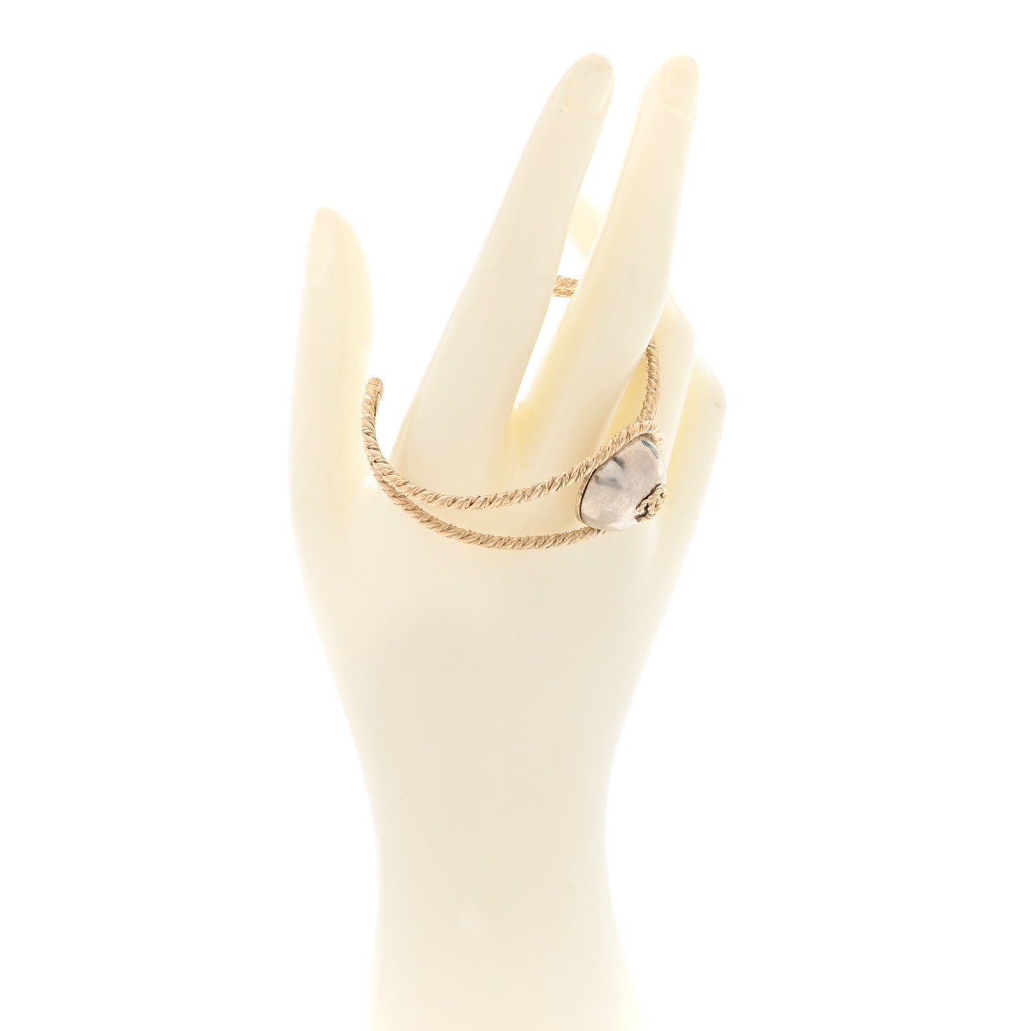 Chanel Hammered CC Cuff Silver 2 of 5