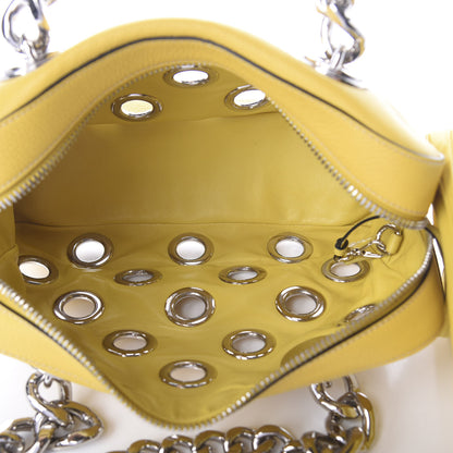 Prada Vitello Daino Grommet Chain Satchel Bag Soleil 5 of 8