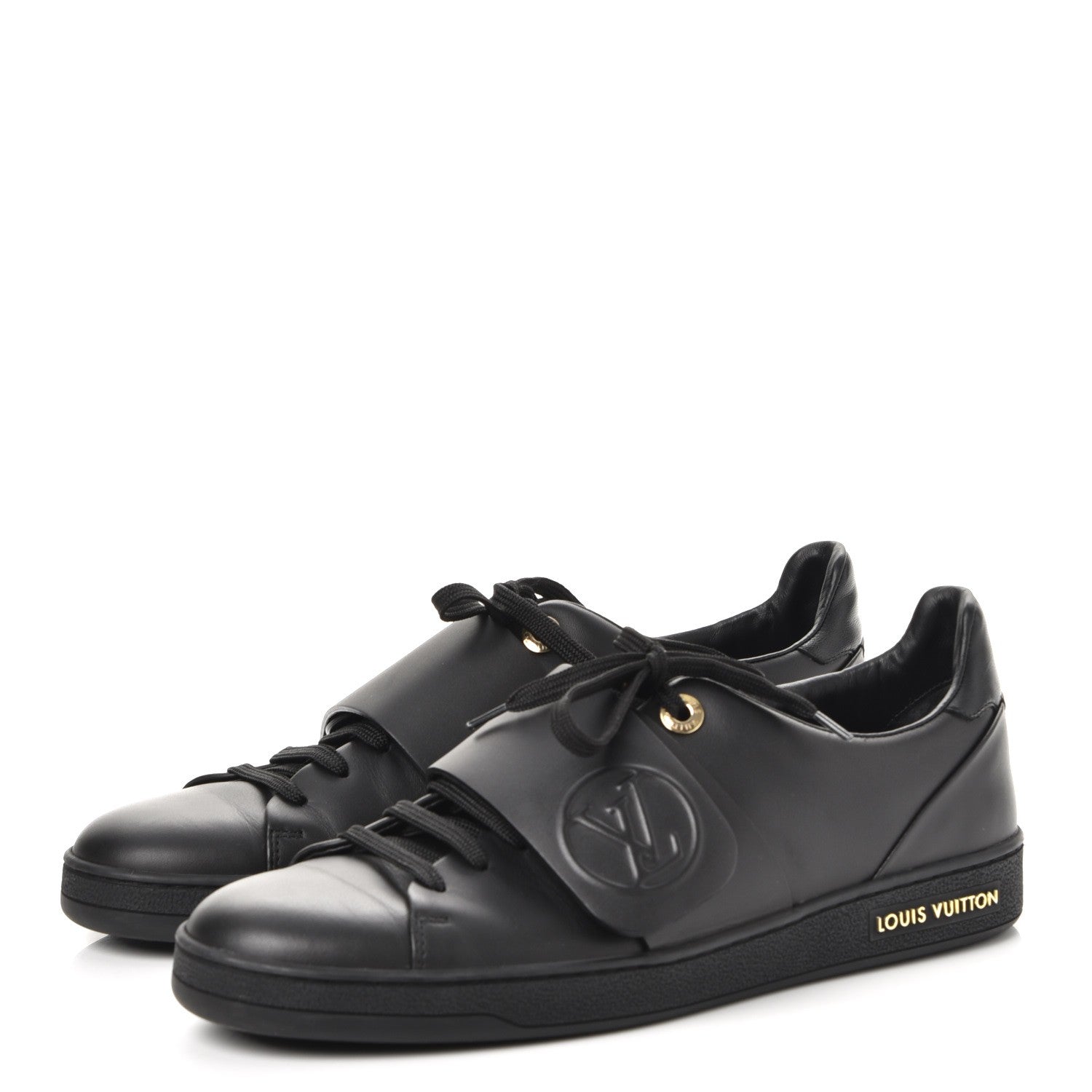 Louis Vuitton Calfskin Frontrow Sneakers 39 Black 3 of 10