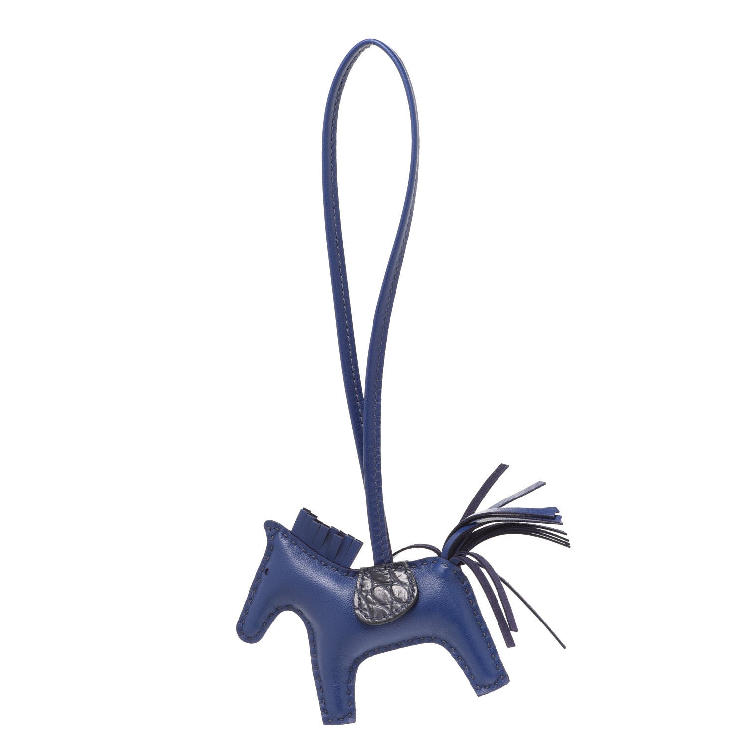 Hermes Milo Lambskin Matte Alligator Touch Grigri Rodeo Horse Bag Charm PM Bleu Saphir Marine 1 of 5