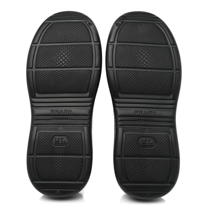 Prada Soft Mellow Rubber Triangle Logo Embossed Womens 25mm Mules 37 Black 5 of 10
