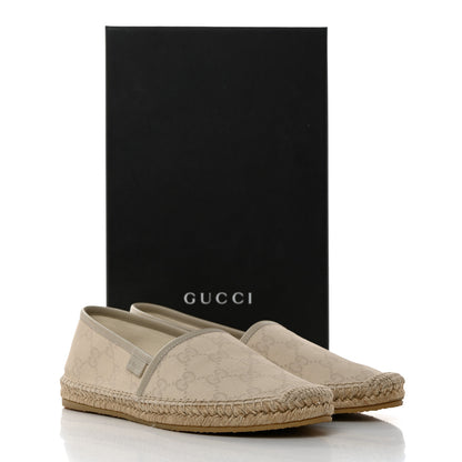 Gucci Washed Cotton Miro Soft Calfskin GG Monogram Espadrilles 36.5 White Mystic White 10 of 10
