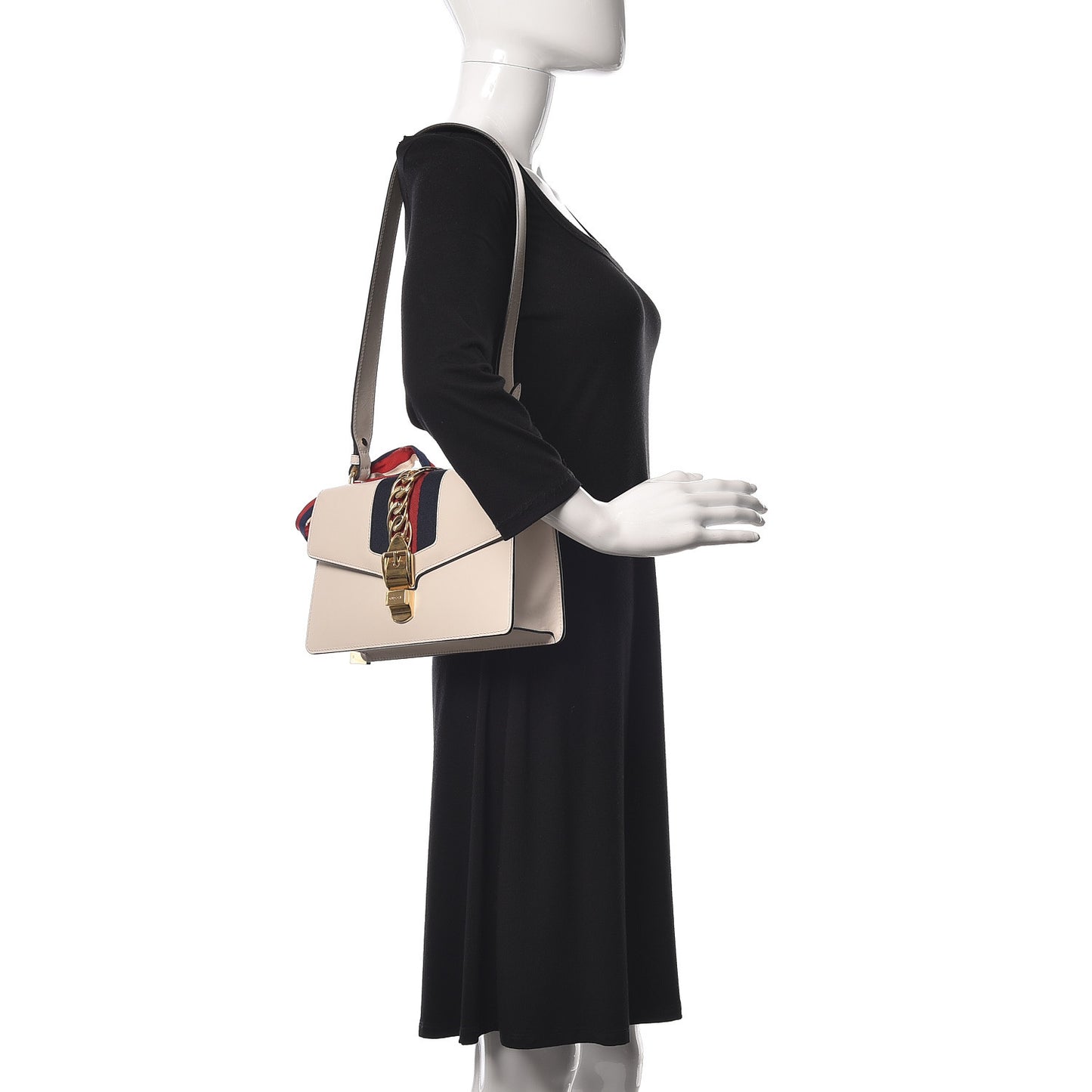 Calfskin Small Sylvie Shoulder Bag Off White