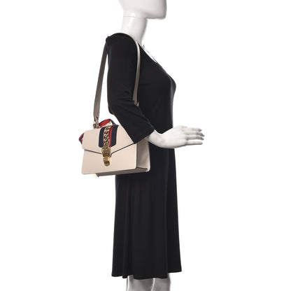 Gucci Calfskin Small Sylvie Shoulder Bag Off White 3 of 16