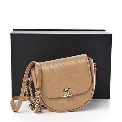 Chanel Goatskin Stitched Casual Trip Messenger Flap Beige 11 of 11