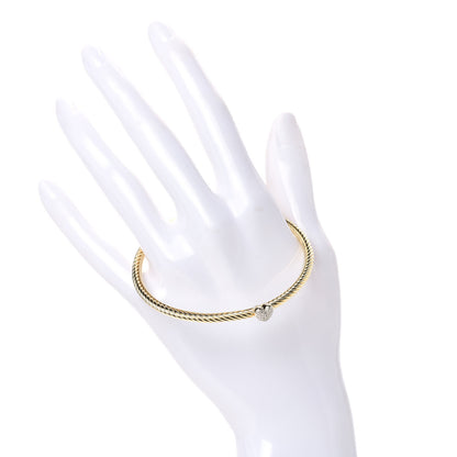 David Yurman 18K Yellow Gold 3mm Cable Collectibles Heart Bracelet 2 of 4