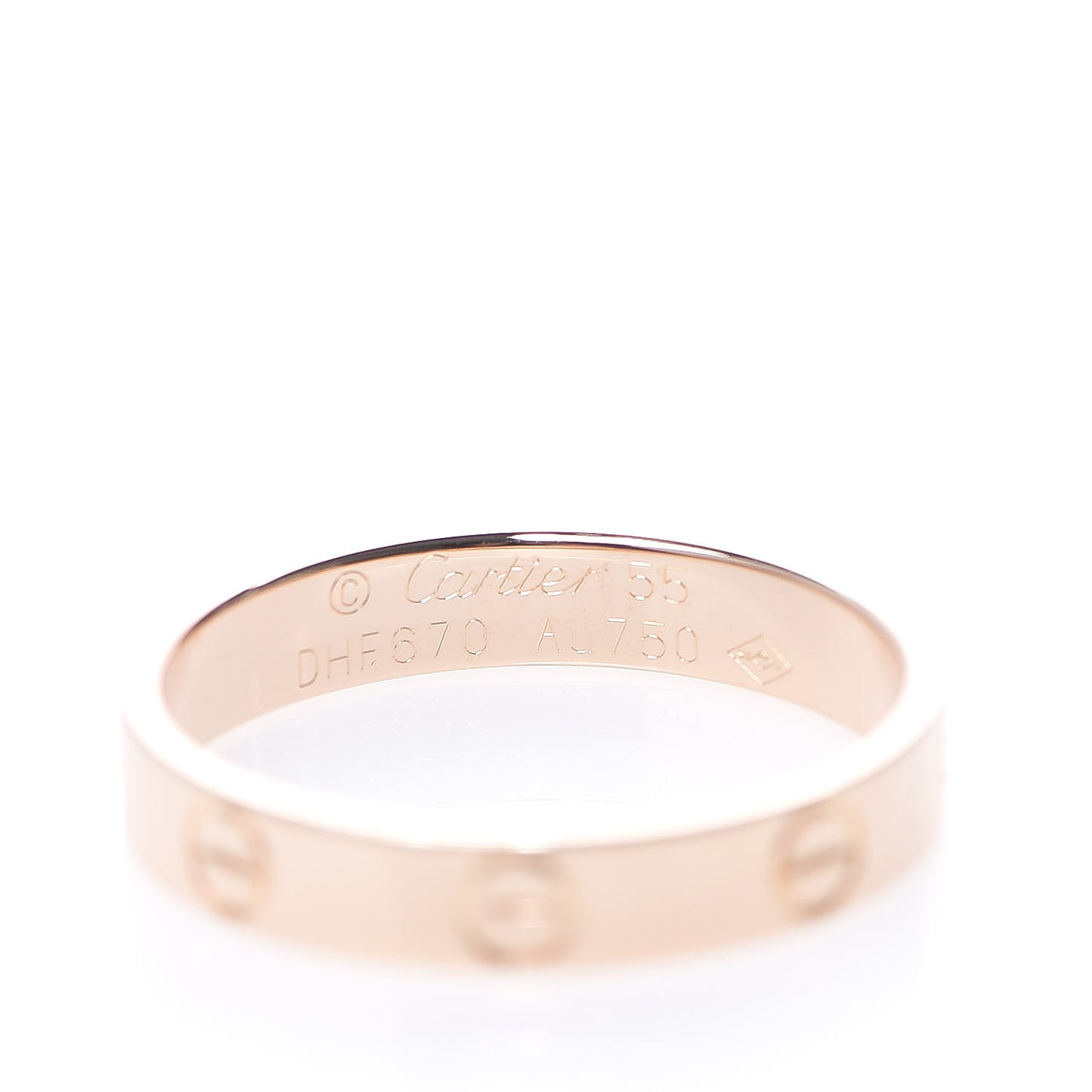 18K Pink Gold 3.5mm LOVE Wedding Band Ring 55 7.25