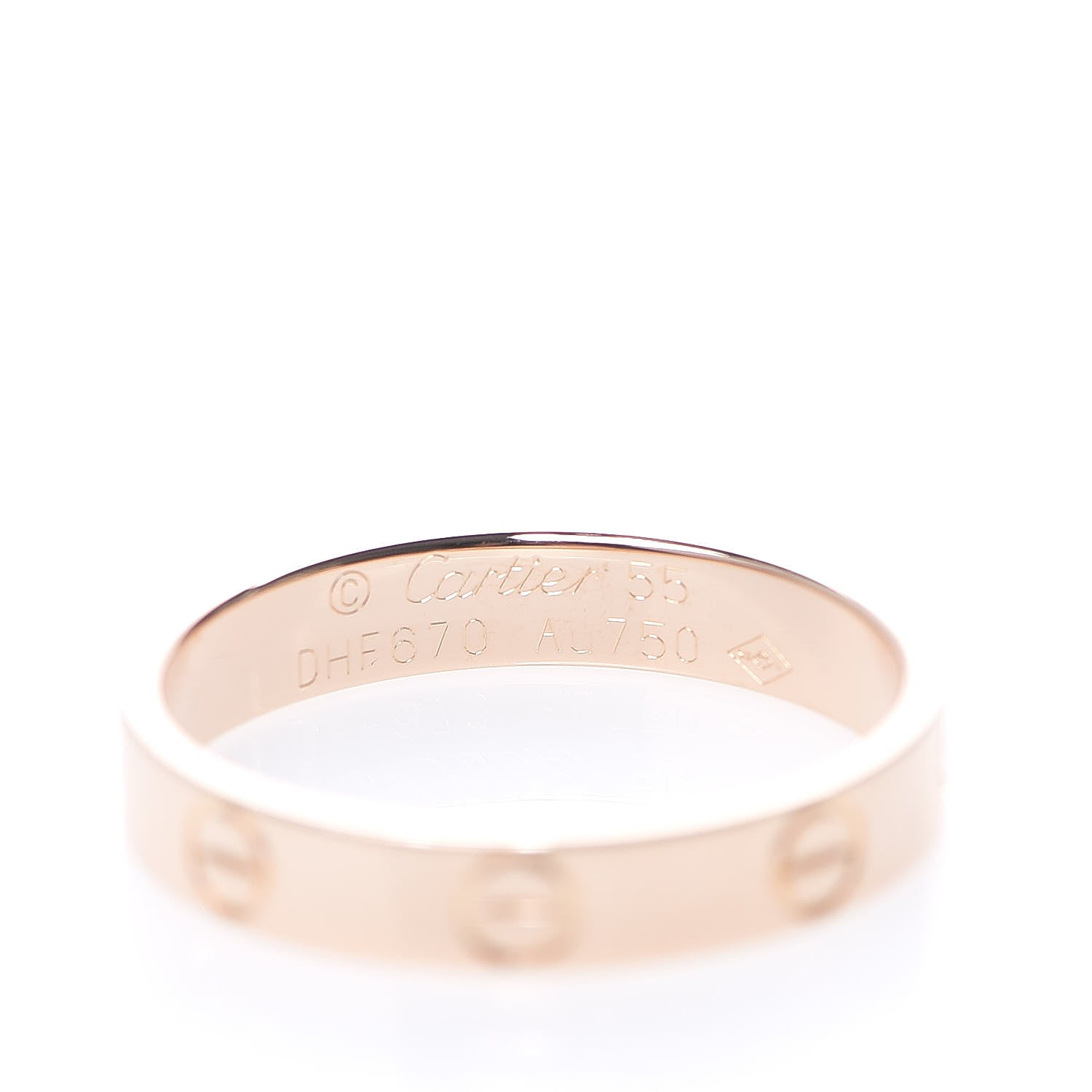 Cartier 18K Pink Gold 3.5mm LOVE Wedding Band Ring 55 7.25 3 of 5