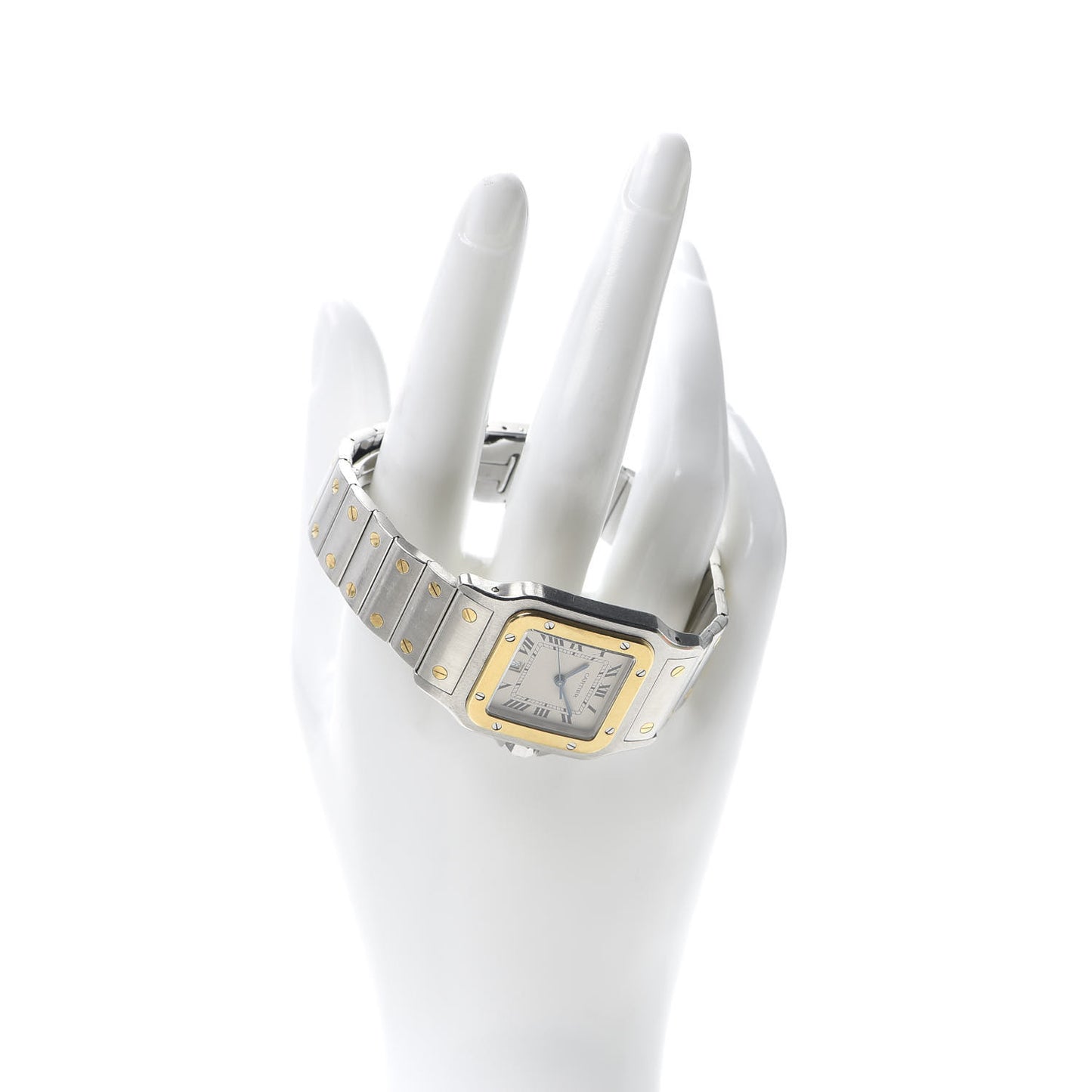 Stainless Steel 18K Yellow Gold 29mm Santos De Galbee Quartz Watch