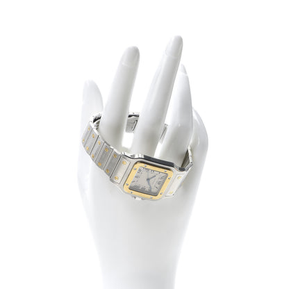 Cartier Stainless Steel 18K Yellow Gold 29mm Santos De Galbee Quartz Watch 2 of 6