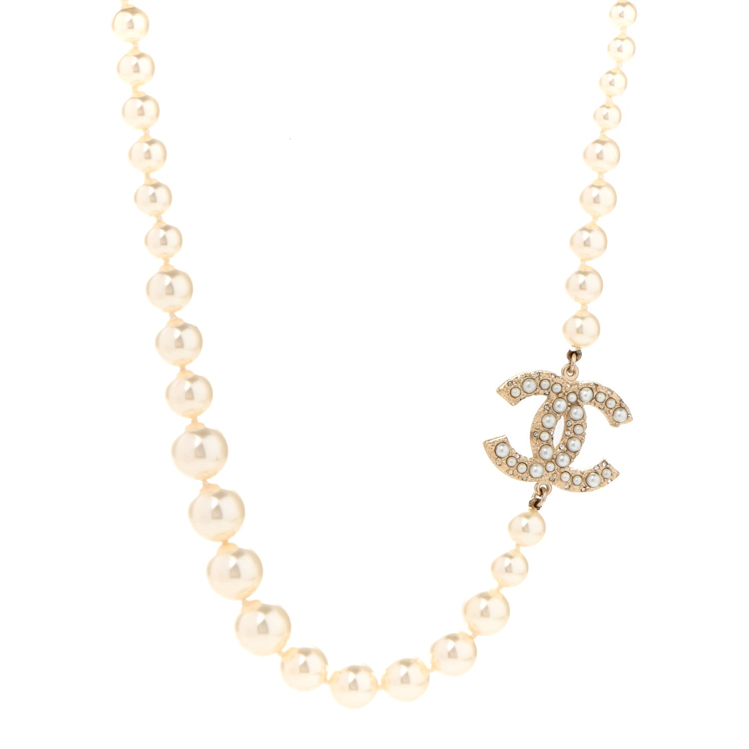Chanel Pearl CC 100th Anniversary Necklace Light Gold 1 of 6