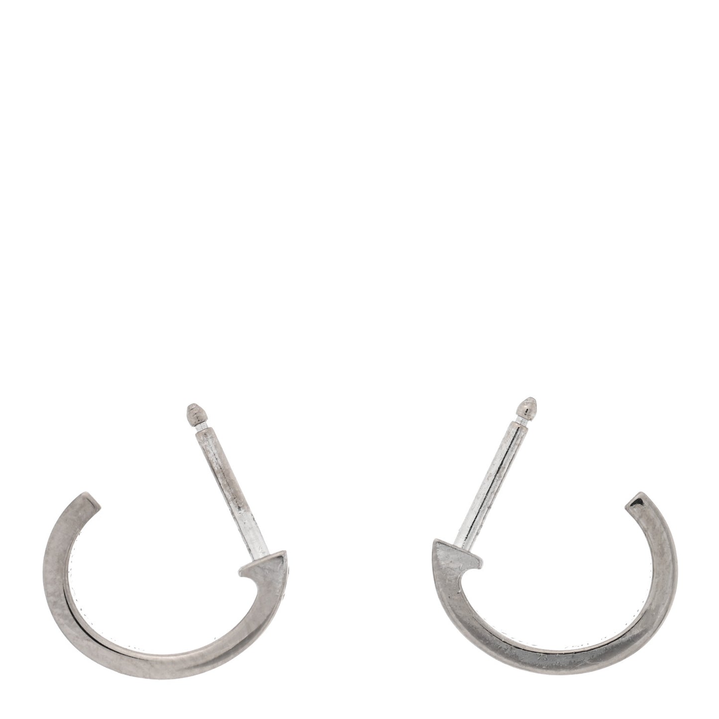 18K White Gold Small LOVE Hoop Earrings