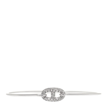 Hermes 18K White Gold Diamond PM Ronde Chaine d'Ancre Bracelet SH 1 of 5