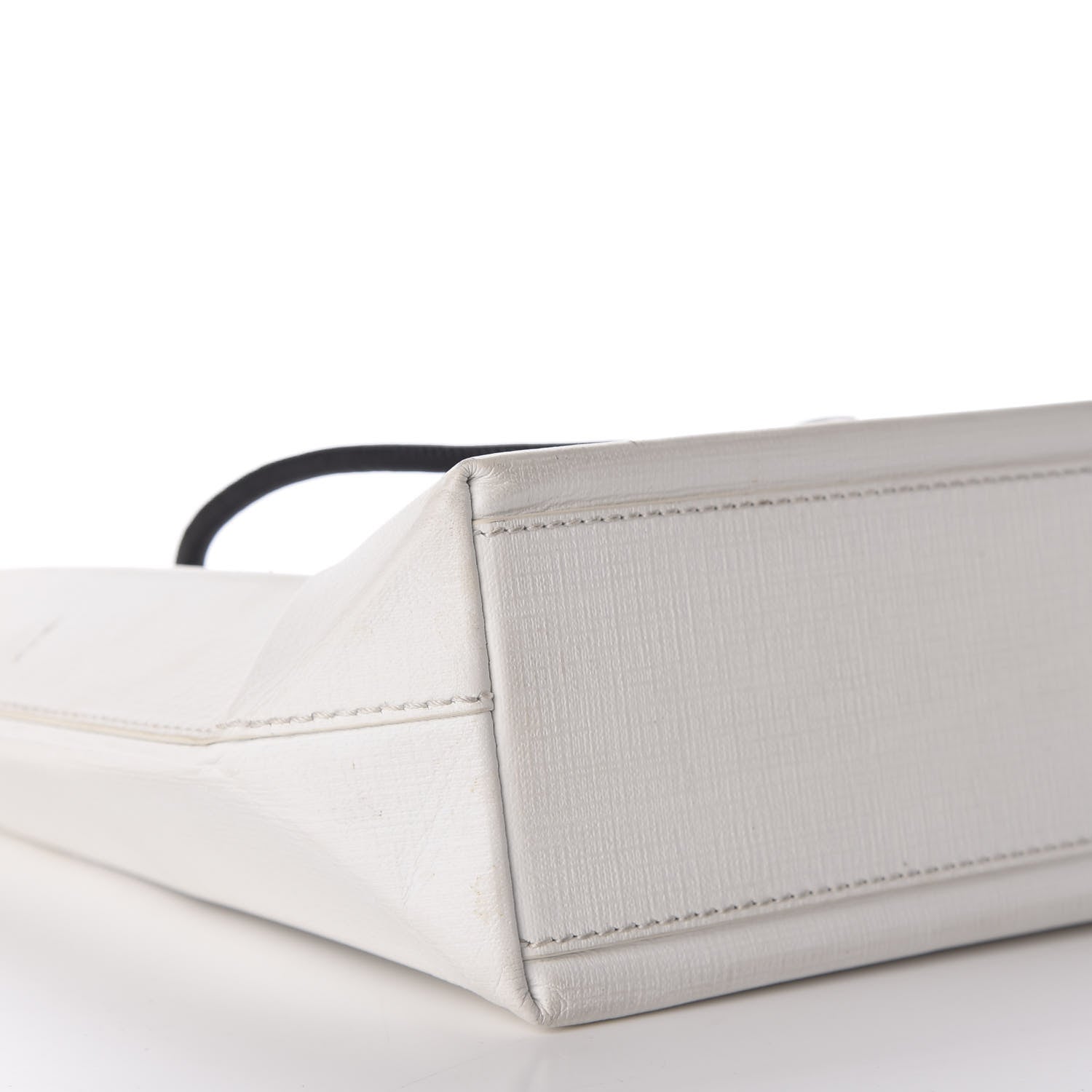 Balenciaga Squared Calfskin Logo Shopping Tote XXS White 6 of 12