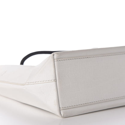 Balenciaga Squared Calfskin Logo Shopping Tote XXS White 6 of 12