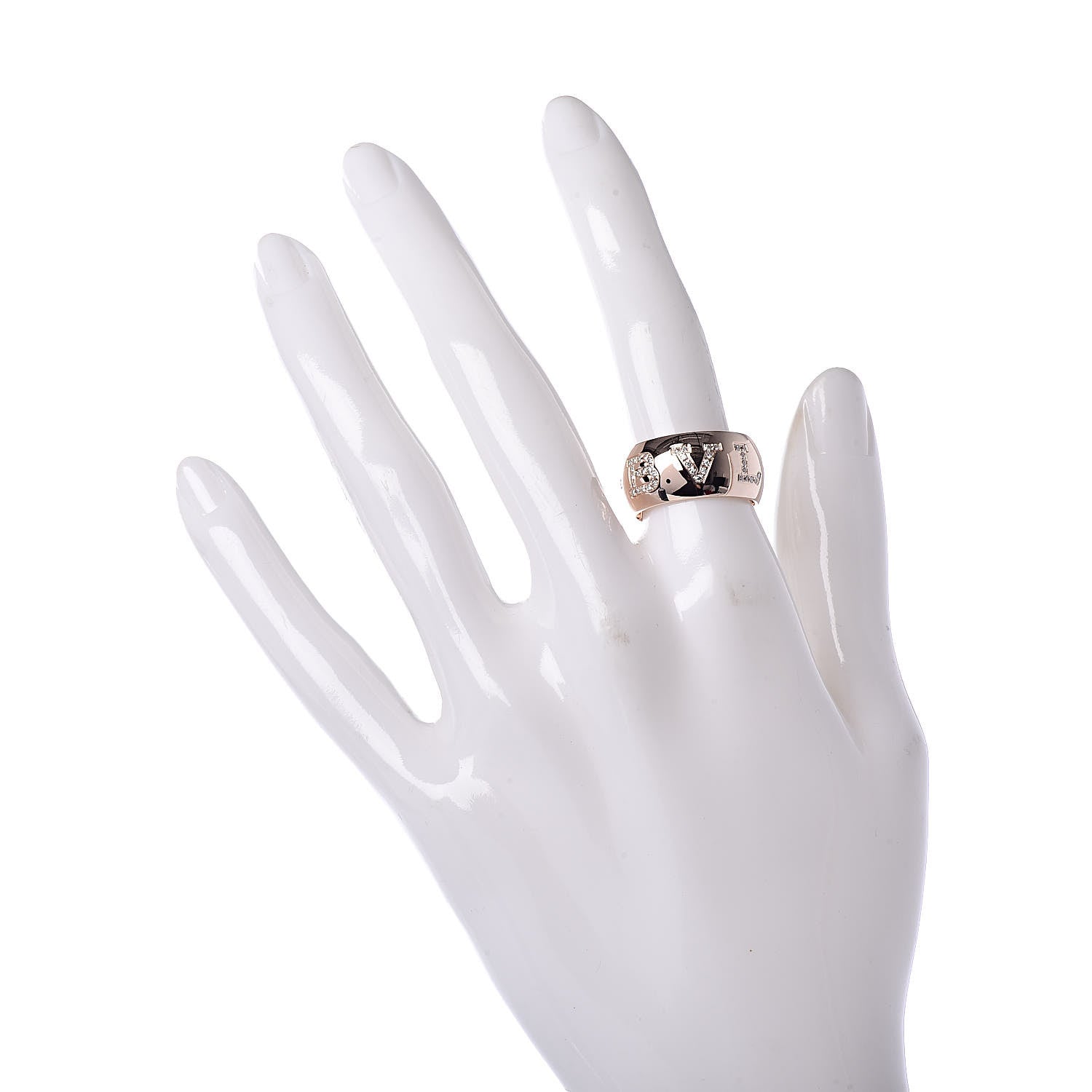 Bulgari 18K Rose Gold Diamond Monologo Pave Ring 54 6.75 2 of 4