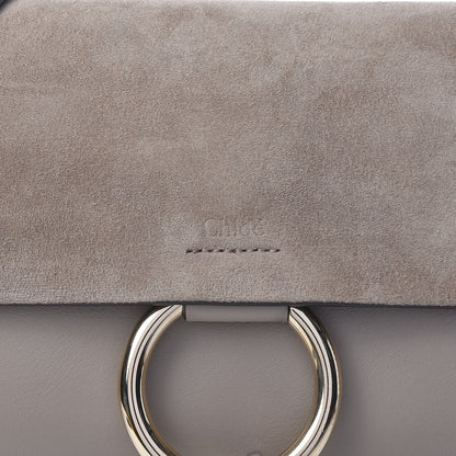 Chloe Suede Calfskin Small Faye Shoulder Bag Motty Grey 8 of 10