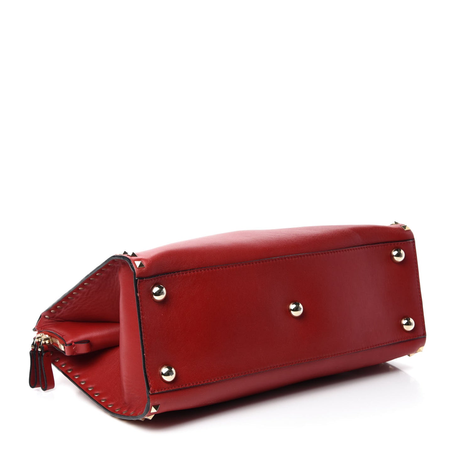 Vitello Rockstud Dome Shopper Rosso Valentino