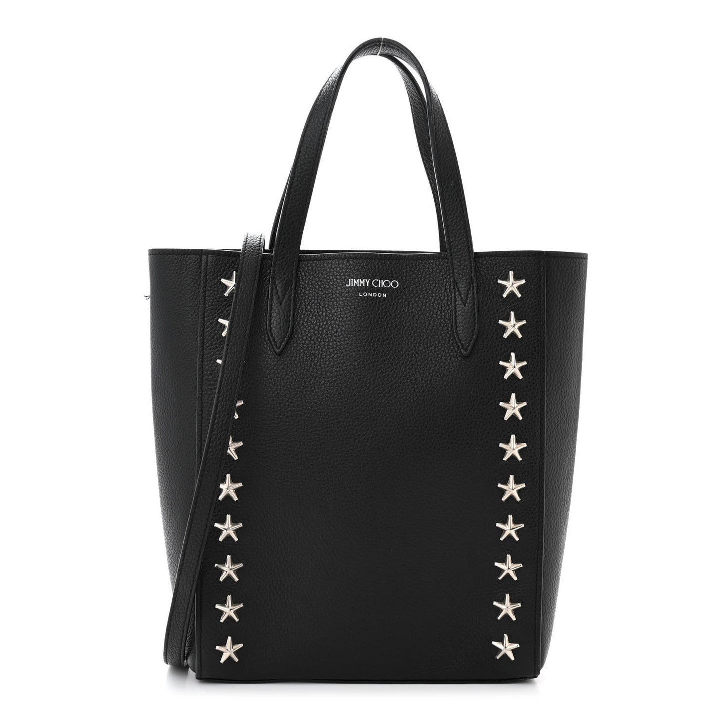 Soft Grainy Calfskin Star Studded Mini Pegasi Tote Black