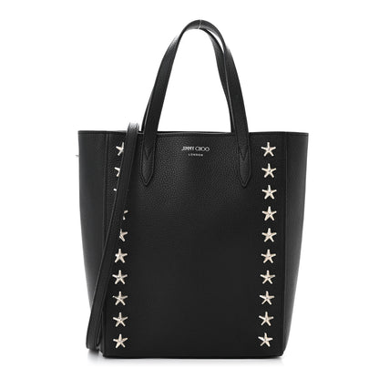 Jimmy Choo Soft Grainy Calfskin Star Studded Mini Pegasi Tote Black 1 of 11