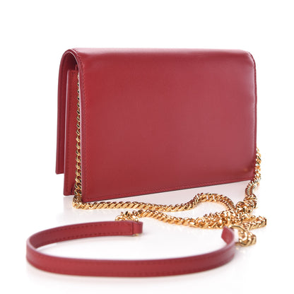 Saint Laurent Smooth Calfskin Classic Monogram Kate Tassel Chain Wallet New Lipstick 3 of 7