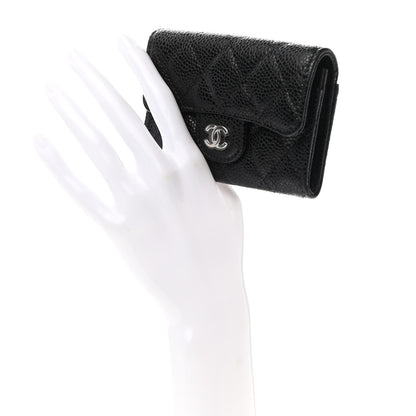 Chanel Caviar Quilted Flap Card Holder Wallet Black 2 of 7